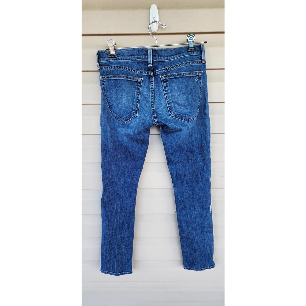 Rag &‎ Bone Tomboy Fit Size 25 Destroyed Medium Wash - Picture 3 of 6